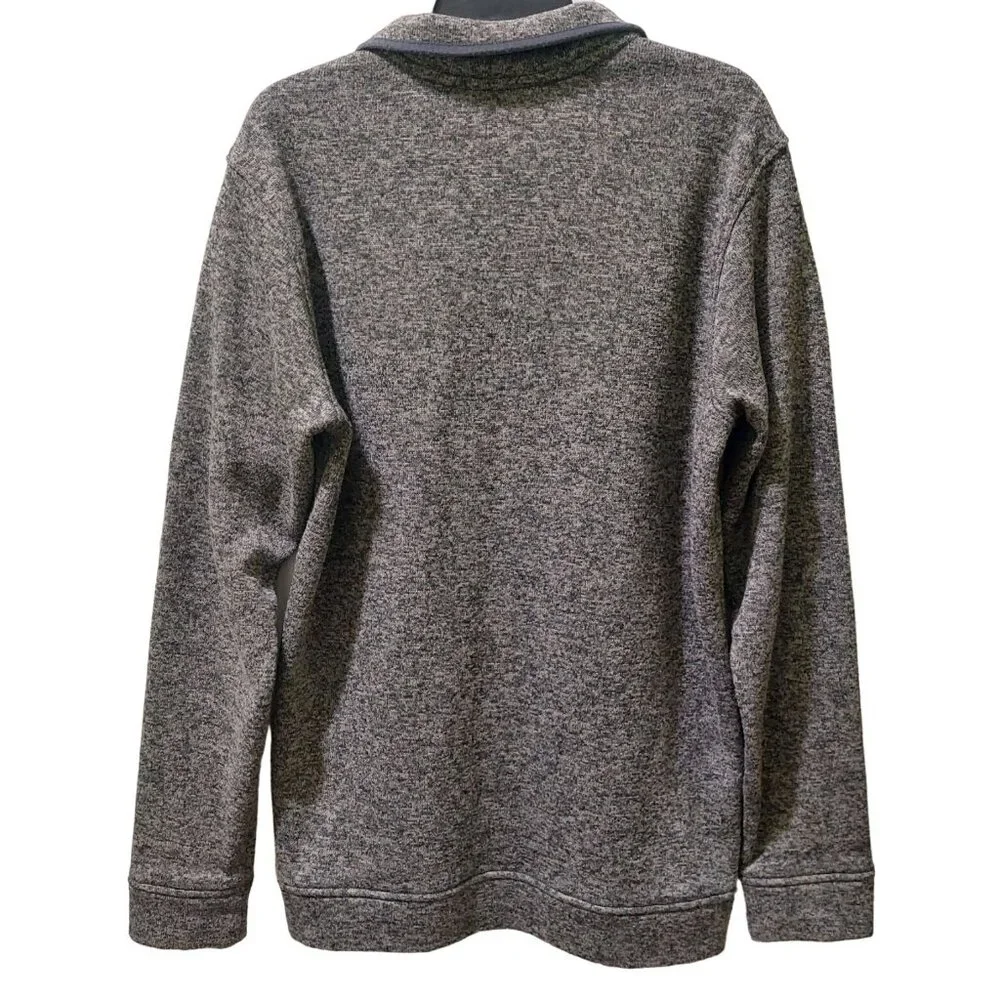 Eddie Bauer Mens Size TL Pullover Gray Radiator Sweater Fleece Snap Buttons - Picture 2 of 11